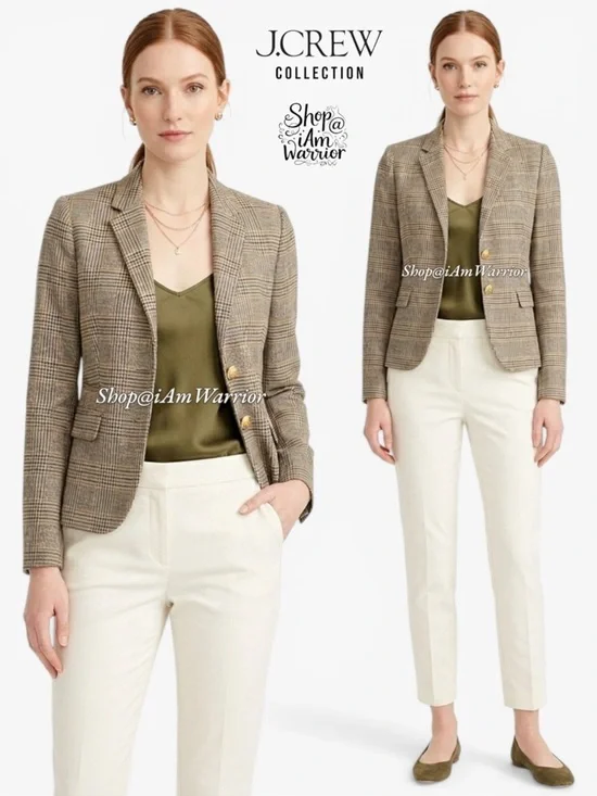 J.Crew Collection houndstooth plaid wool schoolboy blazer *shop@iamwarrior - Picture 1 of 13